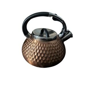 Balduzzi Italian Style Stainless Steel Tea Kettle Hammered Copper Look 3L
